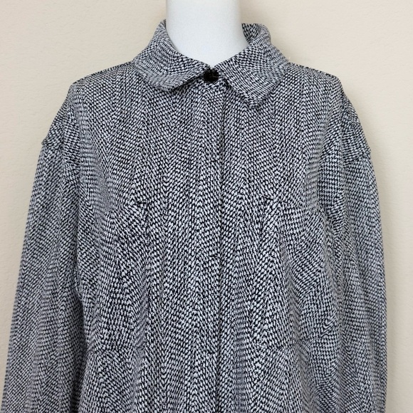 Athleta Textured Shirt Jacket in Braiden Black White #882490 Medium Shacket - Picture 4 of 14